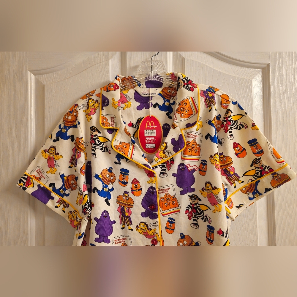 Peter Alexander Multicolor McDonald's Character Print Pajama Top, Women's XL